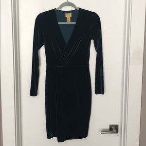 H&M velour faux wrap dress